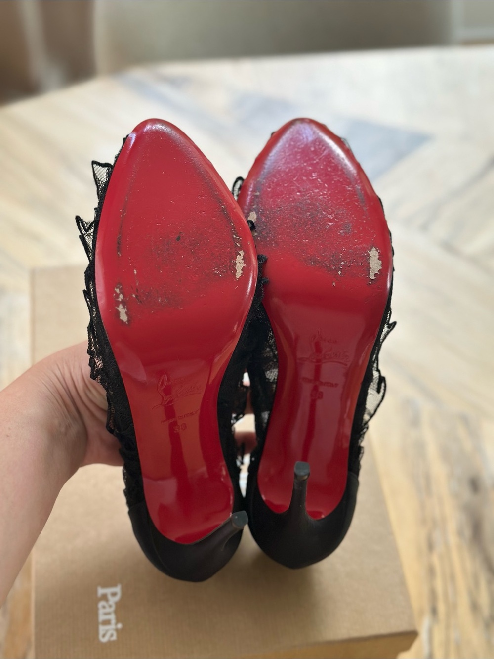Christian Louboutin Eloise Lace 100 Pumps Black 38 - Picture 6 of 9